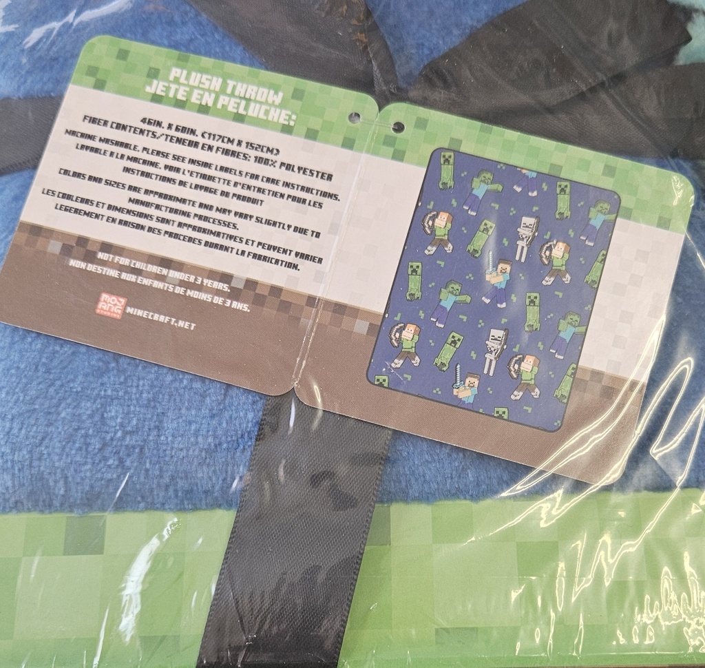Mojang Minecraft Battle Time Blue 46  X 60  Silk Touch Throw  100% Microfiber